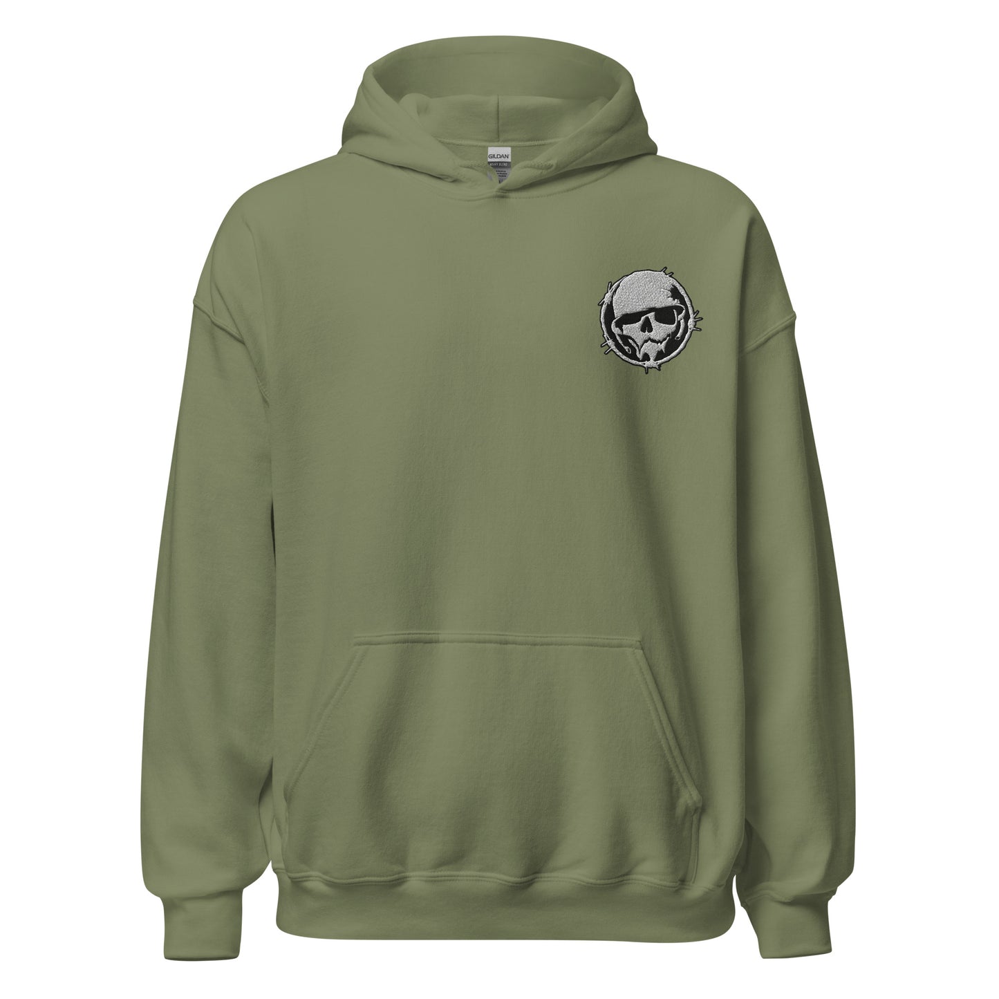 Hoodie - Combat Skully Emblem (Embroidered) - Unisex 50/50 Cotton/Poly