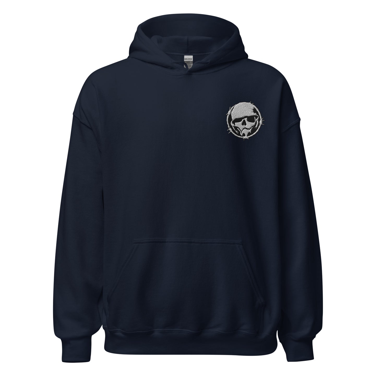 Hoodie - Combat Skully Emblem (Embroidered) - Unisex 50/50 Cotton/Poly