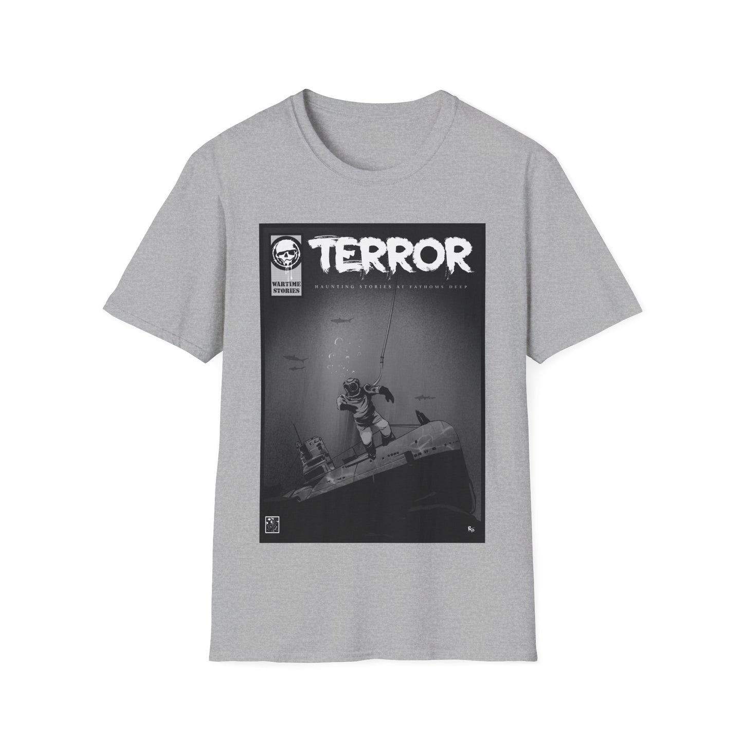 T-Shirt - Terror in the Deep - WWII Sunken Sub (Comic Book Style)