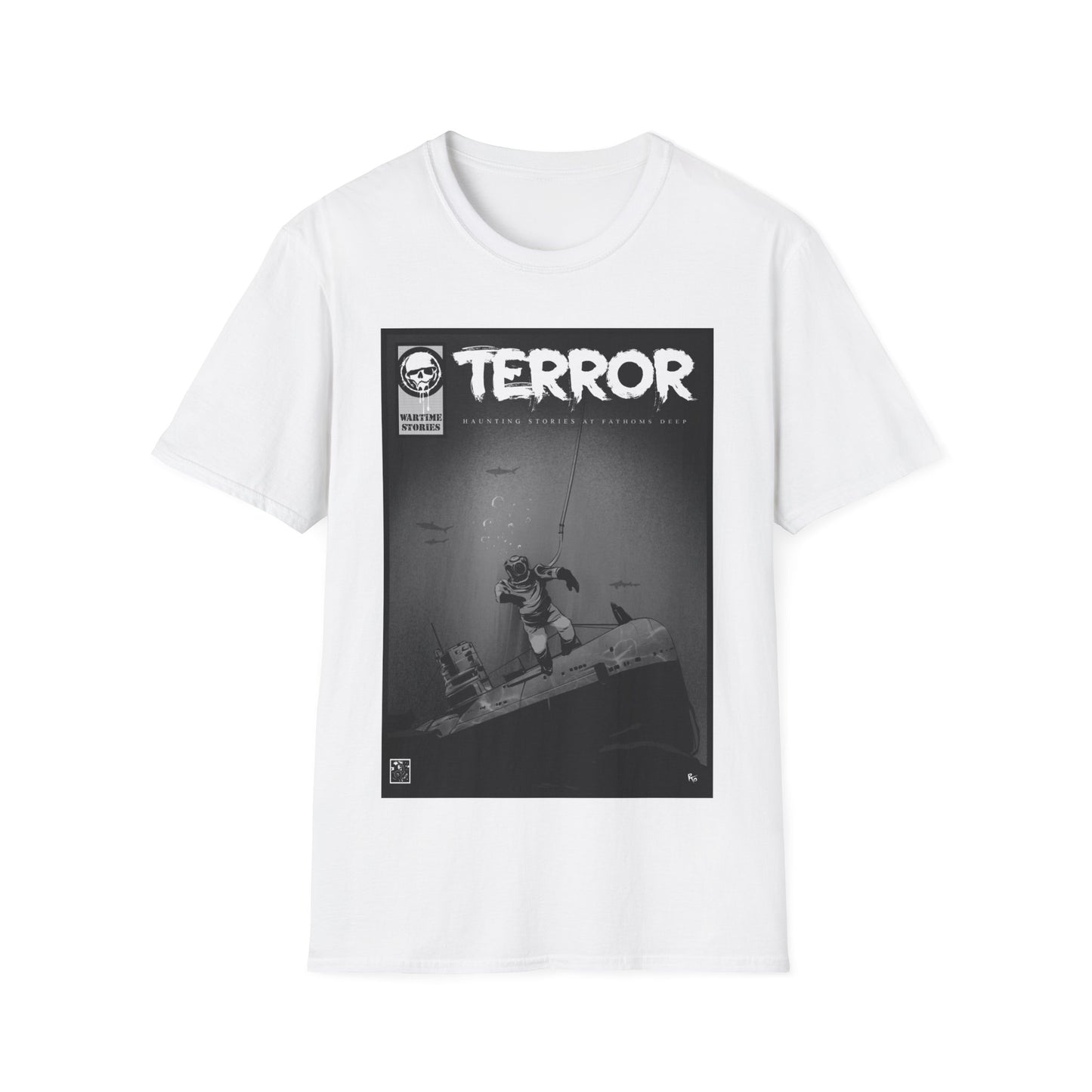 T-Shirt - Terror in the Deep - WWII Sunken Sub (Comic Book Style)