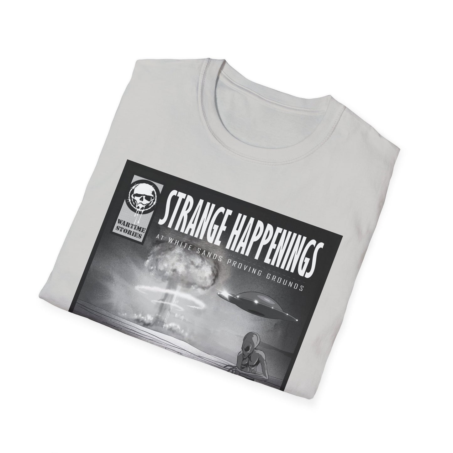 T-Shirt - White Sands Proving Grounds - UFOs & Nuclear Bombs (Comic Book Style)