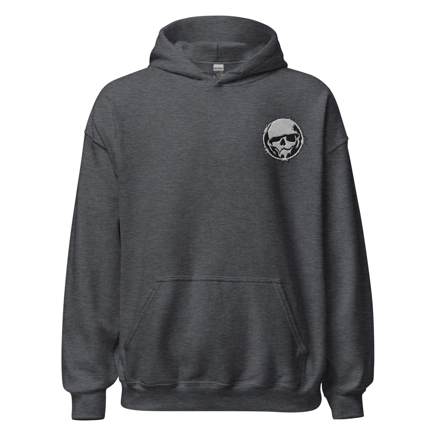 Hoodie - Combat Skully Emblem (Embroidered) - Unisex 50/50 Cotton/Poly