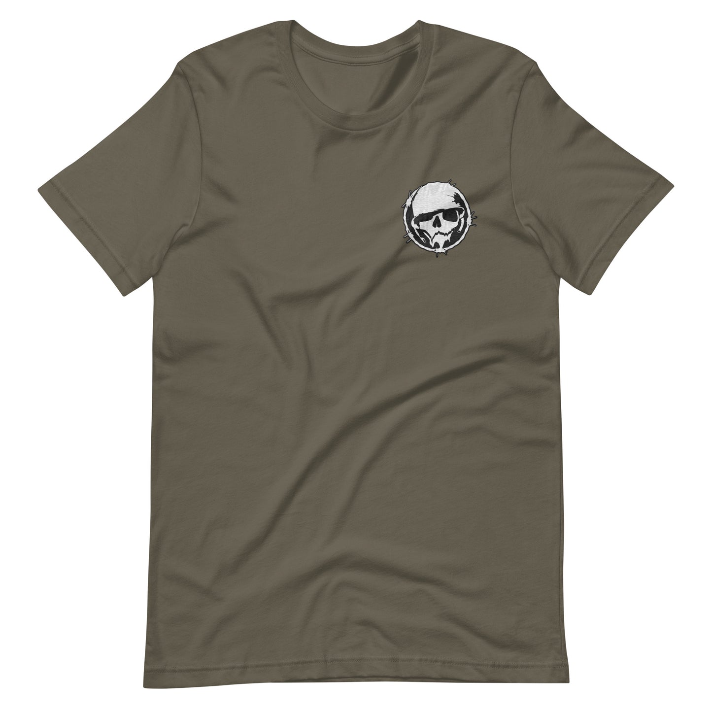 Logo T-Shirt  - Military Reg - Combat Skully (Embroidered)