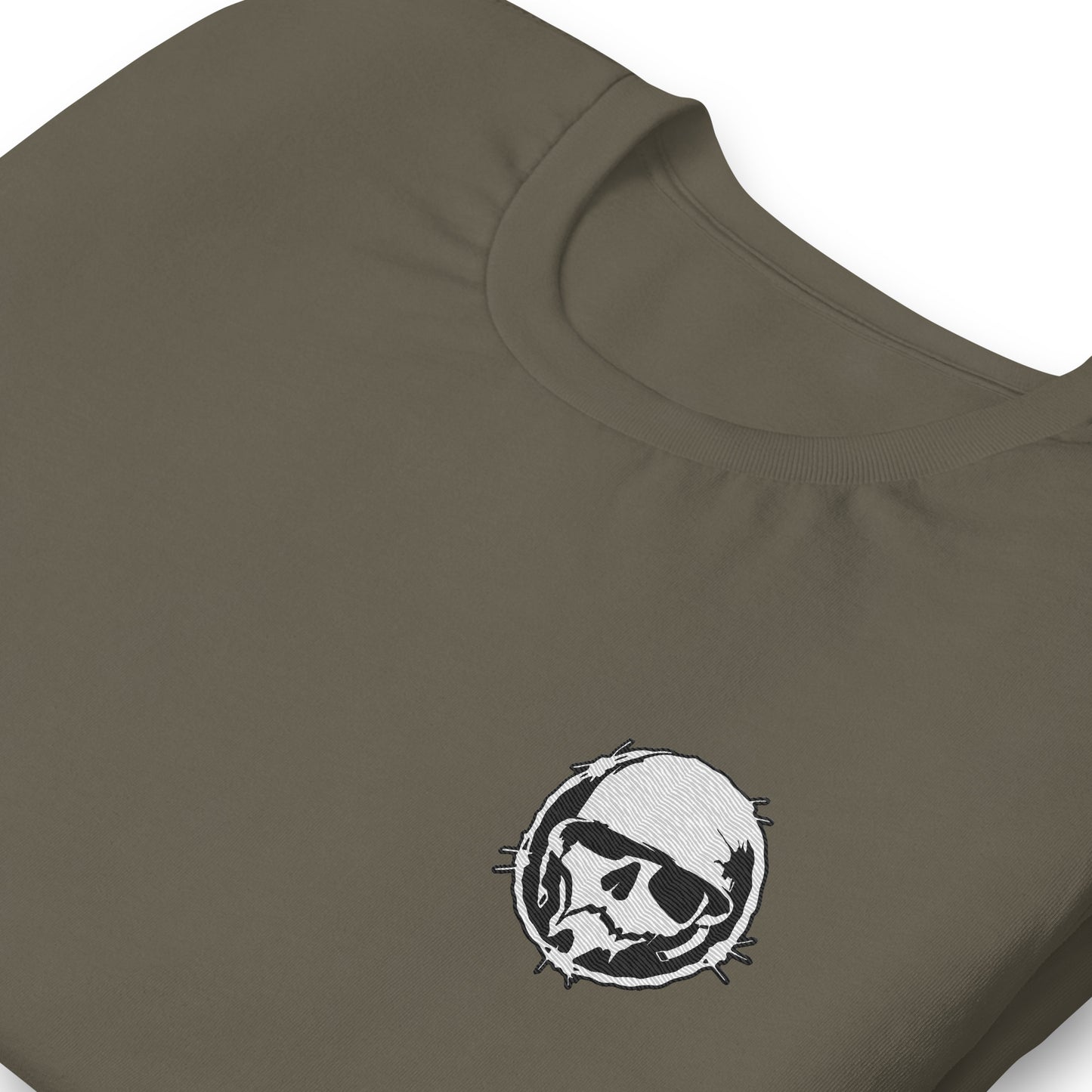 Logo T-Shirt  - Military Reg - Combat Skully (Embroidered)