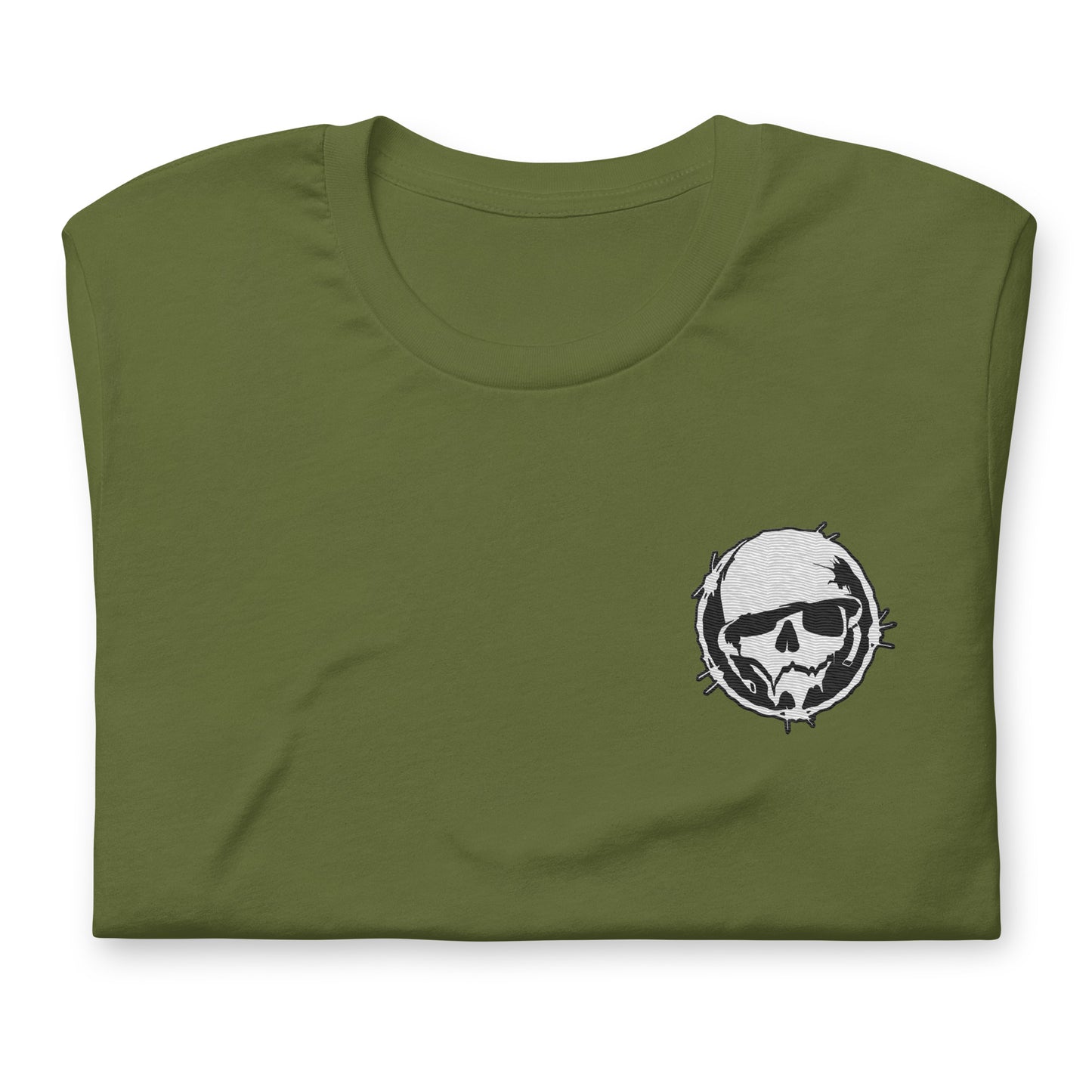 Logo T-Shirt  - Military Reg - Combat Skully (Embroidered)